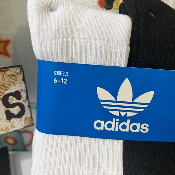 ADIDAS 6 PAIR CREW SOCKS/ DRI-FIT TECHNOLOGY MENS SHOE SIZE 6-12 - Picture 6 of 9